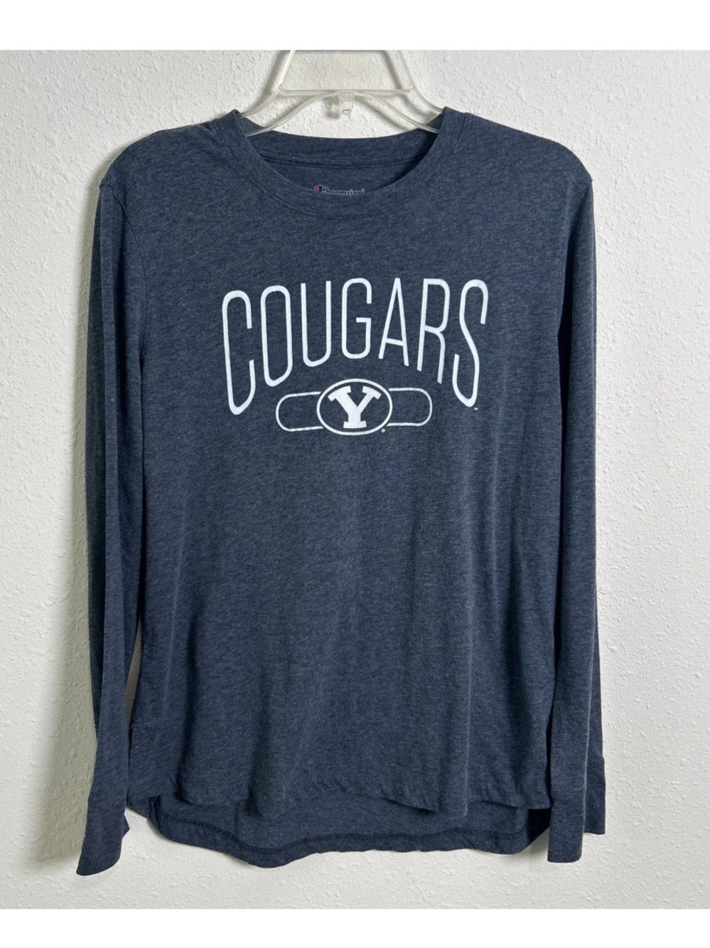 BYU Cougars Champion Long Sleeve Gray Shirt Women’s Medium NCAA Collegiate